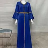 Robes décontractées Caftan Kaftan Abaya Femmes Ramadan Gurban Col V Manches Longues Robe Dubaï Musulman Arabe Mariage Vêtements De Mode