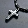 Pingente colares unissex cruz colar hipo-alergênico gótico preto charme jóias presente para aniversário natal
