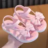 Sandals Girls Sandals 2023 Summer New Middle and Big Childrens Soft Bottom Princess Breathable Childrens Beach Sandals 2-10 Years OldC24318