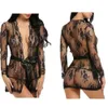 B Set BHs Sets Damen Sexy Dessous See-Through Mesh Nachtwäsche Spitze Transparent Frühling und Sommer Frauen Robe Bademäntel L230918