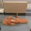 Shoes for 302 Slippers Women 2024 Autumn Cross Strap Square Head Flat Bottom Metal Round Button Open Toe Beach Sandals 59669