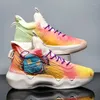 Chaussures de basket professionnelles antidérapantes pour hommes, baskets montantes à la mode colorées fluorescentes