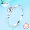 Med sidogonter Forewe 925 Sterling Silver Ring Classic Wedding Jewelry Cubic Zircon Rings for Women Bridesmaid Gift Kvinna