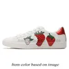 Wholesale Fashion Women Mens Designer Casual Shoes White Calfskin Leather Black Gold Green and Red Platform Flat Sneakers Sports Trainers Big Size 35-46