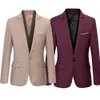 Mannen Blazers Slanke Herfst Pak Blazer Zakelijk Formeel Feest Mannelijke Pak Een Knop Revers Casual Lange Mouwen Zakken Top Plus Size 240318