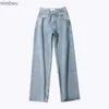 Women's Jeans Women Denim Jeans Loose Wide Leg Full Length High Waist Special Design Straight All-match Spring Summer Fashion TrousersC24318