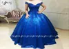Royal Blue Evening Ball Gowns Appliques Vintage Prom Party Dress Puffy Princess Quinceanera Graduation Lady Party Wear Maxi Gown V2575438