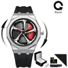 Montres-bracelets Original 3D Real Man Montres étanche Rotation voiture jante montre quartz hommes sport 360 ° rotation pour hommes horloge AUDl RS5