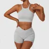 Damskie dresy dla kobiet seksowne set odzieży sportowej trening sportowy back bra high talia szorty gimnastyczne Szybkie suszenie TOP TOP Activewear Suit 24318