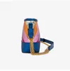 Chic Shoulder Bags KurtG Womens Designer Handbags Bag Contrast Color Spliced Rainbow Chain One Crossbody Tote Bags 240311