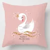 Kissen Flamingo Kissenbezug Feder Luxus Einfache Mode Geometrischer Druck Rosa Anschreiben 45X45 Home Decor 2024 J1918