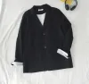 Ternos novos masculinos cor preta mangas compridas casual linha de algodão moda solta dois botões terno jaqueta coat29.99