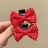 Accessori per capelli 1 paio di copricapo con clip a fiocco rosso in stile cinese carino nappa tornante anno donna ragazza