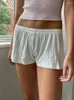 Women's Shorts Doury Y2K Print Women Front Buttons Elastic Waist Casual Homewear Summer Vintage Lace Short Pants Bottoms Streetwear