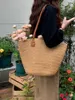 Top Shoulder Bags Grass Woven Designer Handbags Tote Bag For Women With Large Capacity Beach Bucket Vegetable Basket Commuting 240311