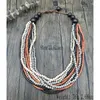 Pendant Necklaces 2024 Handmade Boho Wooden Necklace Bib Bead Choker Vintage Jewelry Multicolored Party Women