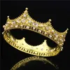 Barokowa Królowa Król Tiara Korona dla ślubnych włosów biżuteria kryształowy diadem na hektpie imprezowe i korony 240311