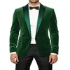 Costumes pour hommes Vert Velours Smoking Hommes 2024 Slim Fit Mariage Marié Tuxedo 2 Pièces Dîner Veste Avec Pantalon Noir Costume De Mode Mâle