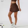 Lu wyrównaj wyrównanie LU Lemon Tinnis spódnice Summer Women Golf Pantskirt Nylon Sports Fiess High talia joga