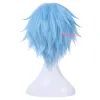 Perruques Lemail perruque Kuroko sans panier Tetsuya Kuroko Cosplay perruque 30 cm court bleu clair hommes cheveux synthétiques Perucas Cosplay perruque