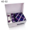 Gravata de designer nova caixa de presente masculina conjunto de 6 peças grupo vestido de negócios casamento {categoria}