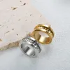 Romeinse cijfers 14k gouden ring voor mannen vrouwen trendy puntige klinknagel driehoek handringen gouden kleur waterdichte levering sieraden