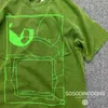 Herr t-shirts överdimensionerade sommar tvättade batik green cav tip t shirt män kvinnor abstrakt geometri cavempt c.e t-shirt kort ärm tee gym j240316