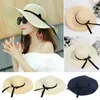 Breite Krempe Hüte Sommer faltbar Big Floppy Straw Beach Hat Sun Bow Cap