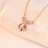 Pendanthalsband Temperament 925 Sterling Silver Bow Christmas Bell Necklace Rose Gold Lock Bone Chain Women's Valentine's Day Jewelry Giftl24