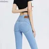 Kadınlar Kot Koreli Kadın Yüksek Bel Skinny Jeans Bahar Sonbahar Sokak Giyim Moda İnce Pantolon Denim Katı Düğme Günlük Kalem Pantolon 2022C24318