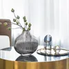 Vasen Kreative Galvanik Glasvase Silber gebürstet Blumenarrangement Behälter Hydrokultur Wohnzimmer Tisch Deko Home Decor