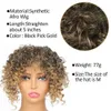 Syntetiska peruker Kort syntetiskt hår Twisted Curl Wig With Black Female African For Woman Fake Fringe Hairpiece Wig Clip in Hair 240329