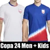 2024 2025 Pulisic 축구 유니폼 Aaronson Dest Weah Acosta McKennie 24 25 Ferreira Reyna Morgan Usas 축구 셔츠 Rapinoe Dunn Football Shirt 남자 아이들 키트 파트