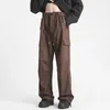 Herrenhose, Frühling und Herbst, einfarbig, hohe Taille, elastisch, locker, klassisch, Cargo, weites Bein, modisch, lässig, Vintage-Hose