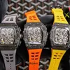 Richa Milles Business Leisure RM11-03 W pełni automatyczny zegarek mechaniczny czarny taśmę z włókna węglowego moda męska