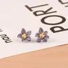 Boucles d'oreilles à clous pour femmes, bijoux de mode, fleur créative, couleur violette, exquise, fête, moderne