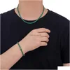 Catena 4Mm Uni Hip Hop Verde Cubic Zirconia Bracciale Tennis Semplice Personalizzato 14K Placcato Oro Reale 5A Cz Catene Di Pietra Bracciale Rigido Dhwls