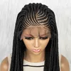 Synthetic Wigs Synthetic Braided Wigs 13x4 HD Lace Front Braided Wigs for Black Women Synthetic Lace Front Wigs Braided Wigs With Baby Hair 240329