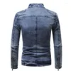 Giacche da uomo 2024 Prodotto primaverile Cappotto da giacca casual con decorazione in denim lavato a maniche lunghe con cerniera