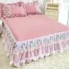 Jupe de lit en dentelle minimaliste pour la maison, housse brodée de princesse, matelas épais, protection antidérapante
