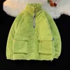 Jaquetas masculinas homens puffer harajuku jaqueta de inverno coreano moda veludo streetwear hip hop parka casaco verde branco baggy casal outerwear