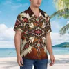 Camisas casuales para hombres Camisa con estampado nativo Americano Manga corta Verano Hombres Turn-Down Collar Botón Ropa