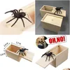 Other Festive Party Supplies Wooden Prank Spider Scare Box Den In Case Trick Play Joke Scarebox Gag Toy Drop Delivery Home Garden Dhmj3