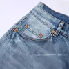 Tasarımcı Mor Marka Kot Pantolon Mor Yaz Deliği Mor Yaz Deliği Kalite Nakış Jean Denim Pantolonlar Erkekler Mor Jeans68ep