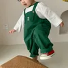 Kids Solid Loose Overalls Boys Spring Print Casual Sling Trousers Cute Jumpsuit Children Boutique Cotton Bibbed 240307