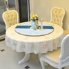 Table Cloth Waterproof Oil Resistant Scald And Wash Free Dining Fully Wrapped Disc Cover PU Elastic Band Style