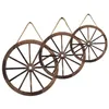 Party Decoration 3st Hanging Wood Wheel Decor Vintage Wall