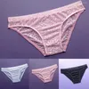 Sous-vêtements hommes string string Lingerie taille basse M-2XL M-XXL hommes culotte en nylon sexy pochette transparente doux couleur unie mode