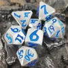 Dados de metal poliédrico sólido D DND para RPG Rol Pathfinder Jogo de tabuleiro Dragon Scale presentes 7pcs 240312