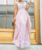 Chic Pink Deep V Neck Mermaid Prom Dresses Lace Applique Backless Women Formal Dress Custom Made Plus Size aftonklänningar 20215244791